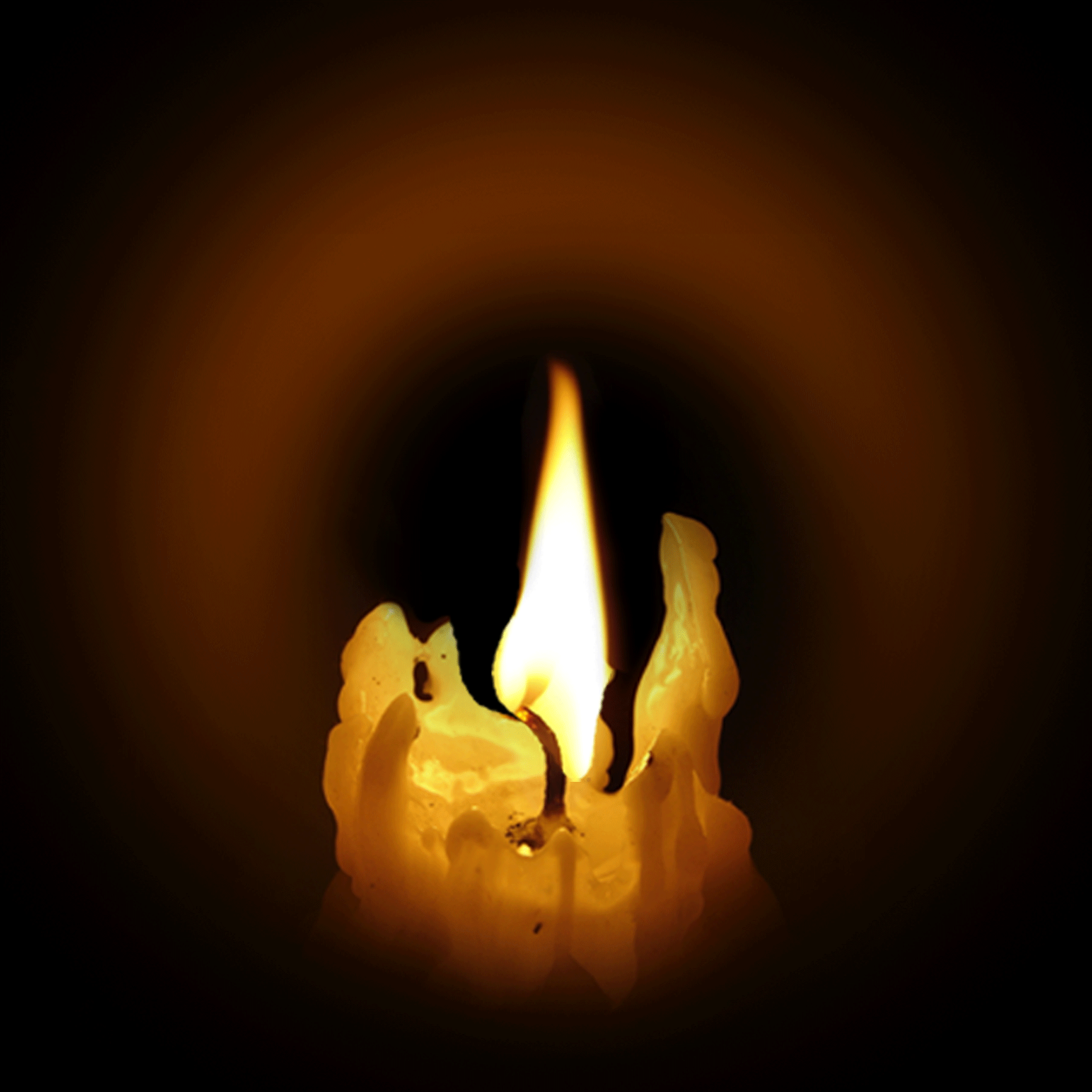 Открытка горящая свеча